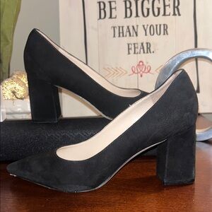 Marc Fisher Zala Black Block Heel Pointy Toe Pumps sz 5 EUC